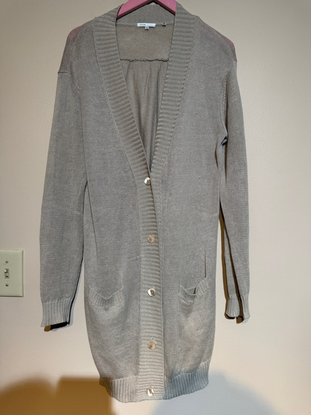 Vince Cream linen Cardigan